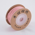 Pink 1.0mm handmade twisted cotton cord on a kraft spool for DIY jewelry crafting - 30m/Pack (1 Roll/Pack) / Pink