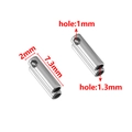Stainless steel 7.3mm cylindrical cord end connectors for DIY jewelry making - Steel Color (ID 1.3)