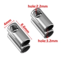Ανοξείδωτο ατσάλι διπλής οπής 8.6x4mm με διαμέτρους τρύπας 2.2mm και 3.2mm - Χρώμα Ατσαλιού (ID 3.2)