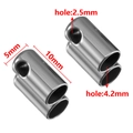 Σύνδεσμος διπλού σωλήνα από ανοξείδωτο ατσάλι 5x10mm για κατασκευή κοσμημάτων DIY - Χρώμα Ατσαλιού (ID 4.2)