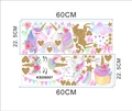 Adesivi murali unicorno con arcobaleno e stelle per decorazione camera delle bambine - KSD8807
