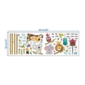 Cartoon zoo animals height chart sticker featuring lion and elephant, size 90x30cm - Cartoon Animal Forest Style