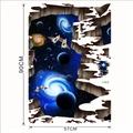 3D Weltraum Wandtattoo mit Planeten und Raumschiff Design im 90cm x 57cm Layout - 60x90cm