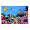 Sticker mural 3D océan avec poissons tropicaux et récif corallien en taille 90x57cm - 57*90CM