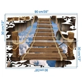 Pegatina de suelo puente de madera 3D con paisaje de cielo azul set 2 piezas 90x60cm - Estilo Puente Cielo (KS6653L) Dividido 30*90X2 Piezas