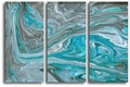 Moderne abstracte muursticker set met blauw-gouden marmertextuur voor de woonkamer - Stijl 1 60x90CM