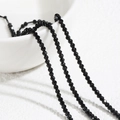 Perline di vetro spinello nero sfaccettato da 2mm con finitura lucida per gioielli fai da te - Circa 230 Pezzi Per Filo / Nero