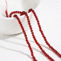 Fili di perline di vetro spinello rosso sfaccettato da 2mm per gioielli fai-da-te in ciotola - Circa 230 Pezzi Per Filo / Rosso