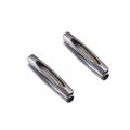Set of two polished gunmetal curved tube connectors for DIY jewelry and necklaces - Steel Color Beveled Curved Tube 5x30mm