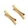 Polished gold curved square tube connector for handmade DIY jewelry bracelets - Gold Square Curved Tube 4x40mm