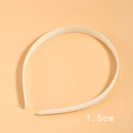 Diadema de plástico ABS blanco crema de 1,5cm sin dientes con superficie exterior lisa y curva - 1.5cm