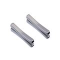 Sleek silver stainless steel curved tube beads for DIY jewelry making and bracelets - Steel Color Square Curved Tube 4x30mm