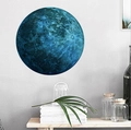 Luminous blue moon planet wall sticker with realistic crater texture for kids room - Uranus 18*18CM