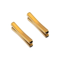 Minimalist gold-plated rectangular tube stud earrings with polished geometric finish - Gold Square Curved Tube 4x30mm