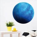 Luminous solar system wall sticker with realistic blue moon texture for bedroom - Neptune 20*20CM
