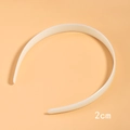 Diadema sencilla de plástico ABS blanco de 2 cm de ancho con acabado liso brillante - 2cm