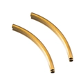 Polished gold curved double-tube connector beads for DIY jewelry bracelet making - Gold Round Curved Tube 3x45mm