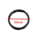 Flat black electroplated 30mm stainless steel key ring for DIY keychain hardware - 30mm