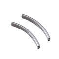 Polished silver curved stainless steel tube beads for DIY jewelry making - Steel Color Round Curved Tube 3x40mm