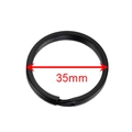 Black electrophoresis flat metal split key ring with 35mm diameter for DIY accessories - 35mm