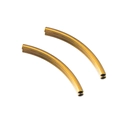 Polished golden stainless steel curved tube beads for DIY bracelet and necklace jewelry - Gold Round Curved Tube 3x40mm