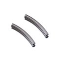 Bright silver stainless steel curved tube connectors for DIY bracelet making - Steel Color Round Curved Tube 3x25mm