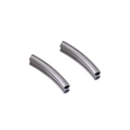 Bright silver stainless steel curved tube beads for DIY jewelry bracelet making - Steel Color Round Curved Tube 3x20mm