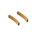 Polished golden stainless steel curved tube spacers for DIY jewelry making - Gold Round Curved Tube 3x20mm
