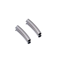 Polished silver stainless steel curved tube spacers for DIY jewelry making - Steel Color Curved Tube 3x15mm