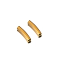 Polished gold curved tube spacers for DIY jewelry making in a smooth hollow design - Gold Round Curved Tube 3x15mm