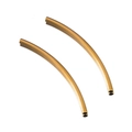 Pair of polished gold-plated stainless steel curved tube beads for DIY bracelet making - Gold Round Curved Tube 2x40mm