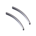 Pair of polished silver stainless steel curved tube beads for DIY jewelry making - Steel Color Round Curved Tube 2x35mm