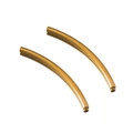 Polished gold curved tube metal beads for DIY necklace and bracelet jewelry making - Gold Round Curved Tube 2x35mm