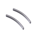 Polished silver stainless steel curved tube spacers for DIY bracelet and necklace making - Steel Color Round Curved Tube 2x30mm