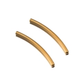 Golden curved stainless steel spacer beads with double holes for DIY jewelry making - Gold Round Curved Tube 2x30mm
