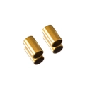 Pair of polished gold stainless steel hollow cylindrical tubes for DIY jewelry making - 6x10