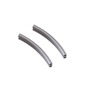 Polished silver stainless steel curved tube spacers for DIY jewelry making - Steel Color Round Curved Tube 2x25mm