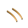 Polished golden stainless steel curved tube beads for DIY bracelet and jewelry making - Gold Round Curved Tube 2x25mm
