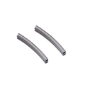 Polished gun black stainless steel curved tube beads for DIY jewelry bracelet making - Steel Color Round Curved Tube 2x20mm