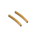 Polished golden curved tube spacer beads for DIY jewelry making and bracelets - Gold Round Curved Tube 2x20mm