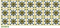 Mediterrane blau-gelbe Blumen-PVC-Bodenfliesenaufkleber im 21-teiligen Set - Blau Gelb Radiale Blumenanordnung (SK36016)