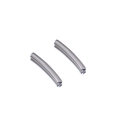 Polished silver stainless steel curved tube beads for DIY necklace jewelry making - Steel Color Round Curved Tube 2x15mm