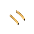Polished golden stainless steel curved noodle tube beads for DIY bracelet jewelry making - Gold Round Curved Tube 2x15mm