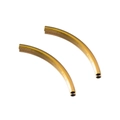 Pair of curved golden stainless steel tube connectors for DIY bracelet jewelry making - Gold Round Curved Tube 2.5x35mm