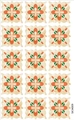 Retro geometrische Blumen Bodenfliesenaufkleber in Orange und Grün, Modell SK34009 - Orange Grün Beige Geometrische Blume (SK34009)