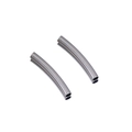 Polished silver stainless steel curved tube beads for DIY bracelet and jewelry making - Steel Color Round Curved Tube 2.5x20mm