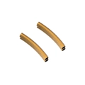 Polished gold curved metal tube connector for DIY bracelets and jewelry making - Gold Round Curved Tube 2.5x20mm