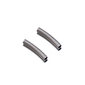 Polished silver curved stainless steel tube connectors for DIY bracelet and necklace - Steel Color Round Curved Tube 2.5x15mm