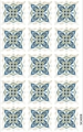 Fliesenaufkleber-Set mit blau-gelbem Mandala-Muster und Marmortextur, 15 Stück Packung - Blau Gelb Symmetrisches Mandala (SK34008)
