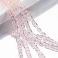 Hellrosa transparente quadratische Kristallglasperlen 2mm für DIY-Schmuckherstellung - Ca. 180 Stk./Strang / Transparentes Rosa